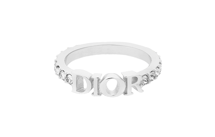 Lookbook (W) Cincin DIOR Elegan Kristal Metal - Perak R1009DVOCY-D009