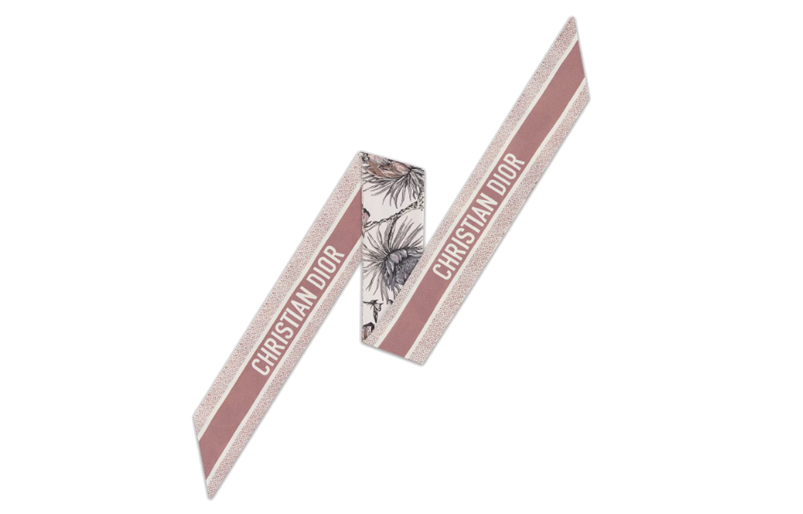 (Women) DIOR  Floral Print Beige Silk Scarf 41BUT106I613C429 圖 4