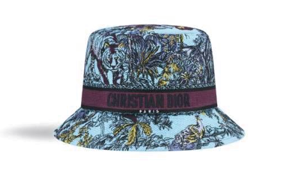 Order (W) DIOR Topi Bucket Cetakan Bunga - Biru 34TDV923X132C550