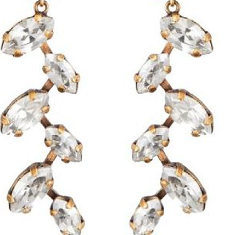 Shop (Women) DIOR  Gold Drop Design Crystal-Like Metal Earrings E1278ADRCY