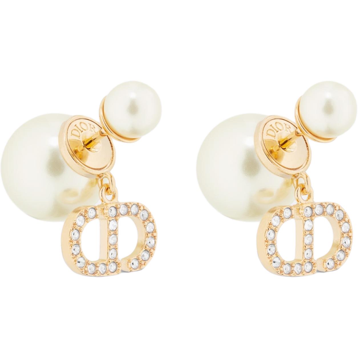 Lookbook (Women) DIOR  Gold Logo Engraved Metal Earrings. E3366WOMCY