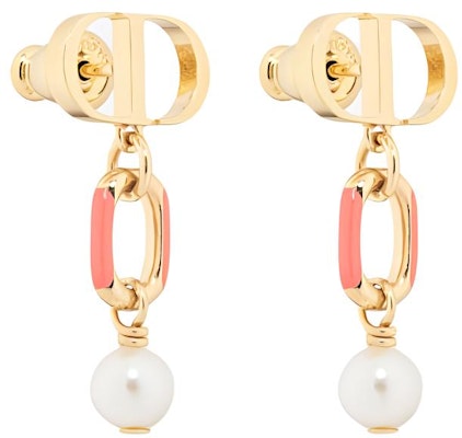 (Women) DIOR Gold Metal Earrings with White Resin Beads Decor. E3297WOMLQ Lookbook (Women) DIOR Gold Metal Earrings with White Resin Beads Decor. E3297WOMLQ