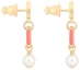Shop (Women) DIOR Gold Metal Earrings with White Resin Beads Decor. E3297WOMLQ