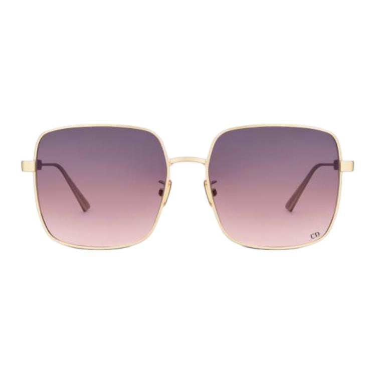 (Women) DIOR  Gold Rectangular Sunglasses with Logo Decor on Temples. DCANS1UXR_B0G2 圖 3