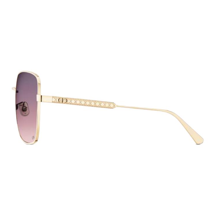 (Women) DIOR  Gold Rectangular Sunglasses with Logo Decor on Temples. DCANS1UXR_B0G2 圖 4