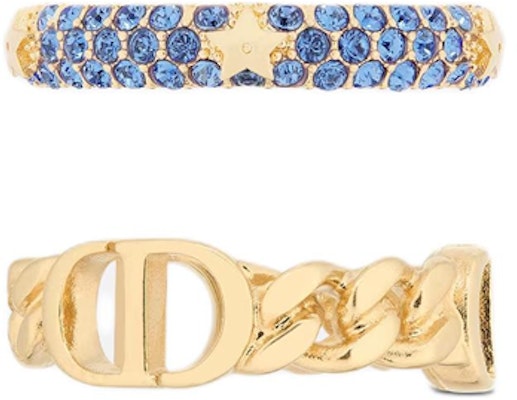 (W) DIOR Cincin Emas dengan Logo Huruf Metal dan Kristal Palsu. R1287WOMCY_D33B Shop (W) DIOR Cincin Emas dengan Logo Huruf Metal dan Kristal Palsu. R1287WOMCY_D33B