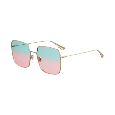 (Women) Dior Gold Square Sunglasses with Logo Lettering. 200804EYR598Z
