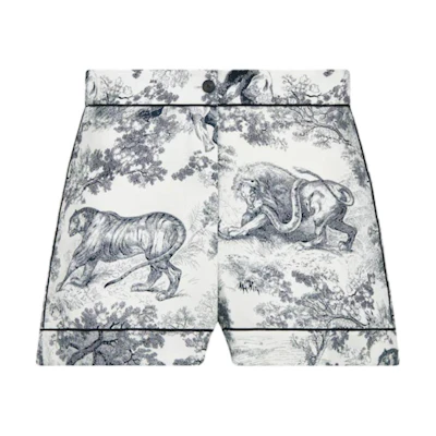 (Women) DIOR Grey Animal Print Zip Casual Shorts 111P36A6805-X0861