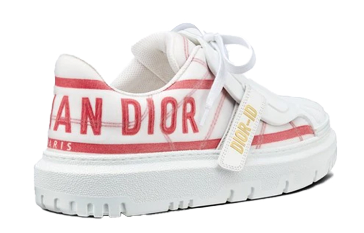 Lookbook (W) 디올 ID 화이트레드 트렌디 로우탑 스니커즈 KCK309TNT_S24R