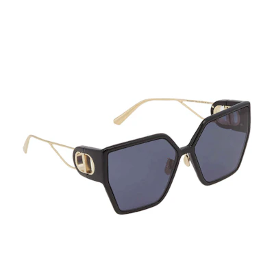(Women) DIOR Irregular Black Sunglasses with Logo on Temple. 30MONTAIGNEBU12b0