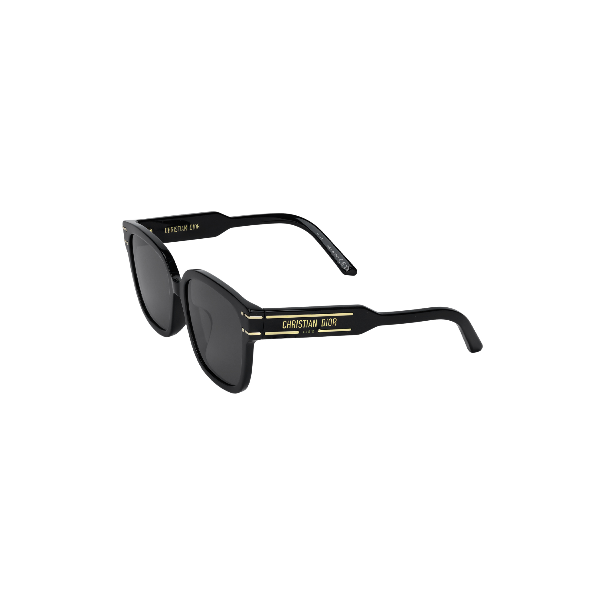 (Women) DIOR  Irregular Black Sunglasses with Logo, Acetate & Metal Frame. DIORSIGNATURE S7F