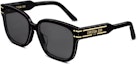 Order (W) DIOR Gafas de Sol Negras Irregulares con Logo, Marco de Acetato y Metal. DIORSIGNATURE S7F