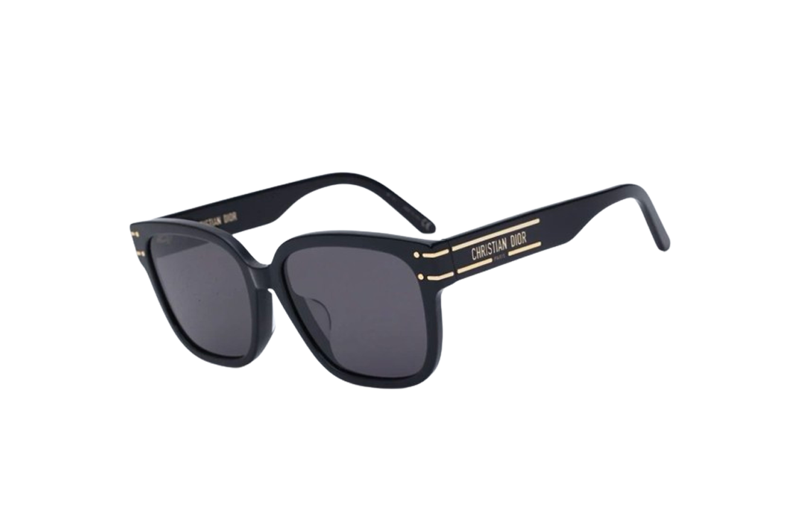 Purchase (W) DIOR Gafas de Sol Negras Irregulares con Logo, Marco de Acetato y Metal. DIORSIGNATURE S7F