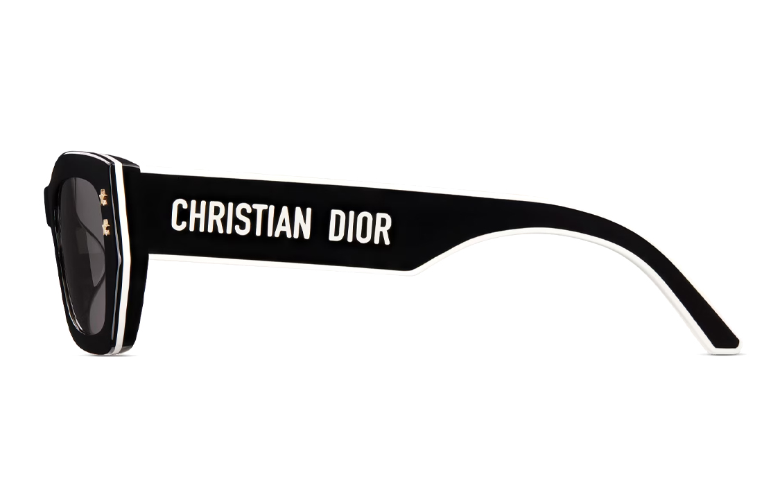 Shop (W) DIOR 不规则黑色墨镜侧边标志款式. DPFCS2UQR-10A0