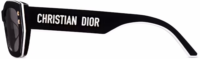 Shop (Women) DIOR Irregular Black Sunglasses with Side Logo Detail. DPFCS2UQR-10A0