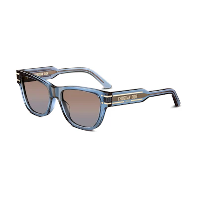(Women) DIOR Irregular Blue Acetate Sunglasses with Logo Temple Design. NSGTS6UXR30F2