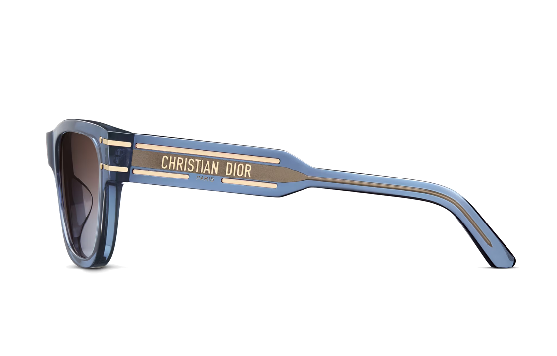 Shop (W) ディオール イレギュラーブルー アセテート サングラス ロゴテンプルデザイン付き NSGTS6UXR30F2