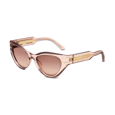 (Women) DIOR Irregular Gold Logo Pink Acetate Sunglasses. DSGTB7IXR40F1