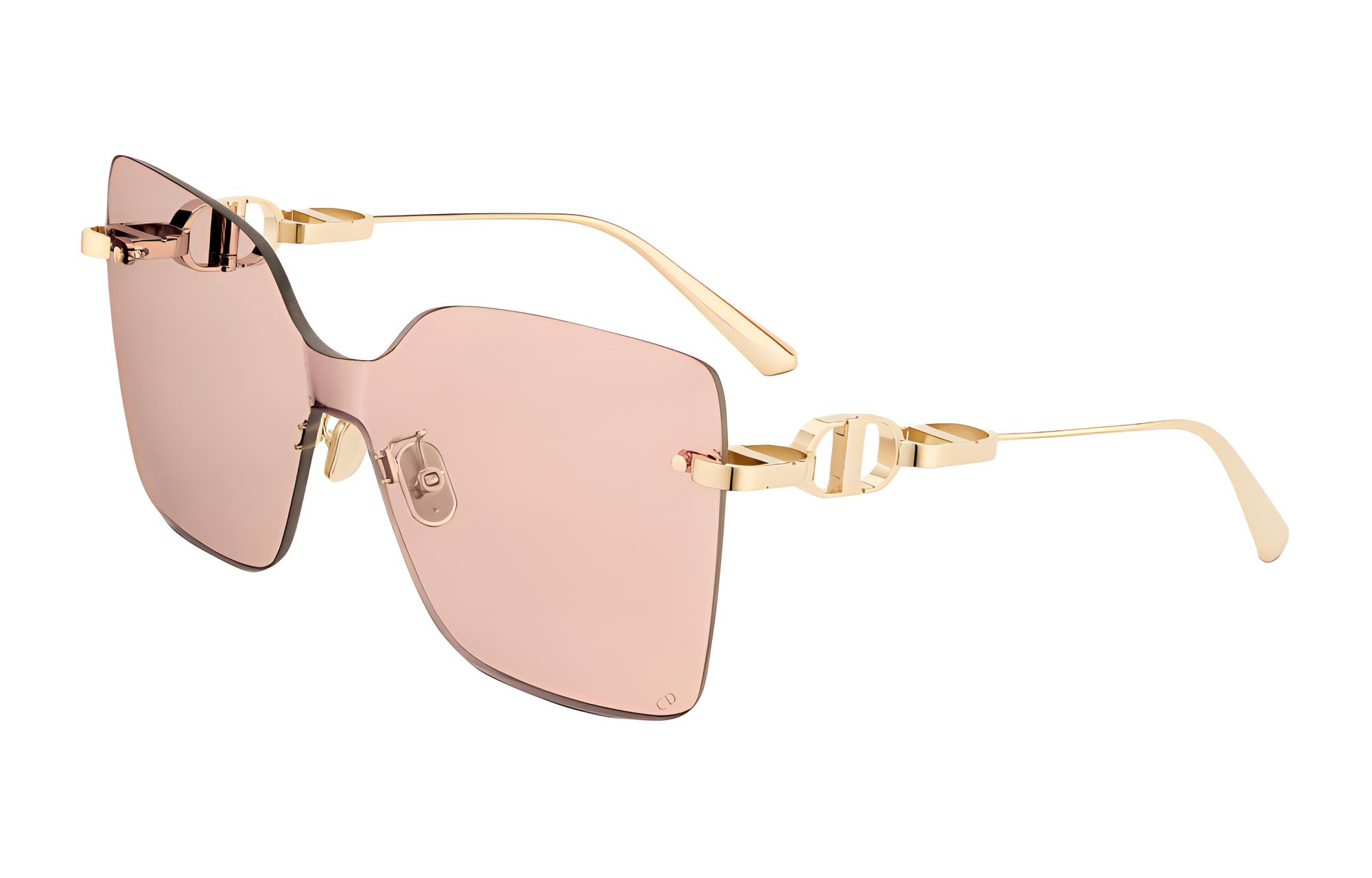 (Women) DIOR  Irregular Gold Metal Sunglasses with Logo Detail. CDCHM1UXRB0L0