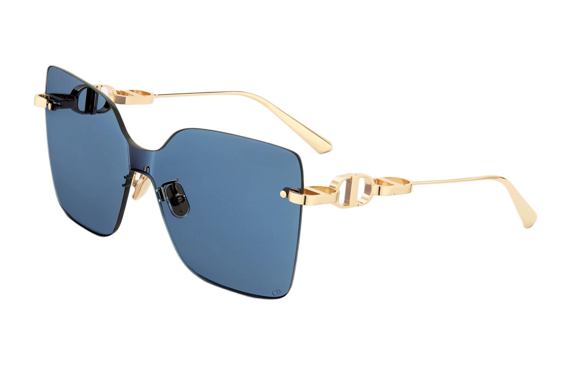(Women) DIOR  Irregular Gold Sunglasses with Metallic Logo Temple Design. CDCHM1UXRB0B0 圖 2