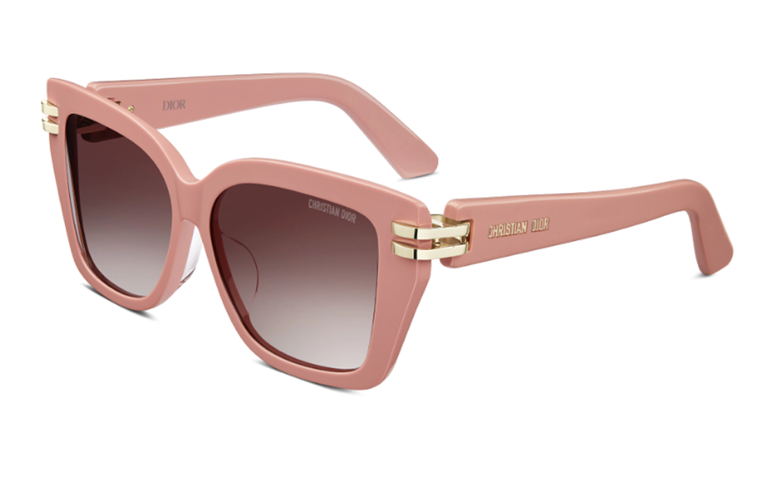 (Women) DIOR  Irregular Pink Sunglasses with Logo and Acetate-Metal Frame. CDIORS1I40f1
