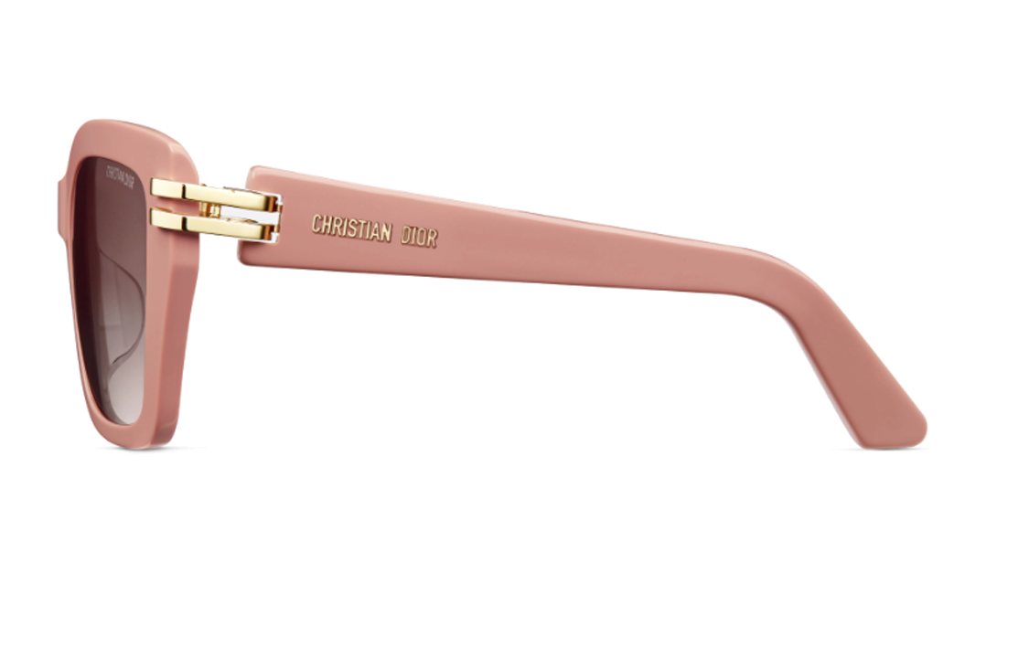 Shop (W) DIOR 不规则粉色太阳镜搭配Logo和醋酸金属框架 CDIORS1I40f1
