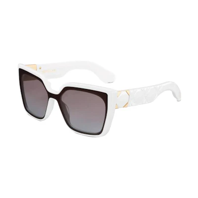 (Women) DIOR Irregular Shape White Sunglasses with Logo Decoration. LADYS2IXR95D2