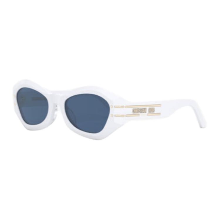 (Women) DIOR  Irregular Shaped Sunglasses with Logo Details in White. 20161508
