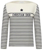 (Women) DIOR Logo Striped Knit Long Sleeve Tee Navy Blue SS23. 243T30A4085X-0853 (Women) DIOR Logo Striped Knit Long Sleeve Tee Navy Blue SS23. 243T30A4085X-0853