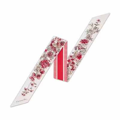 (Women) DIOR Mitzah Floral Pattern Silk Scarf - White. 24FCO106I606-C316
