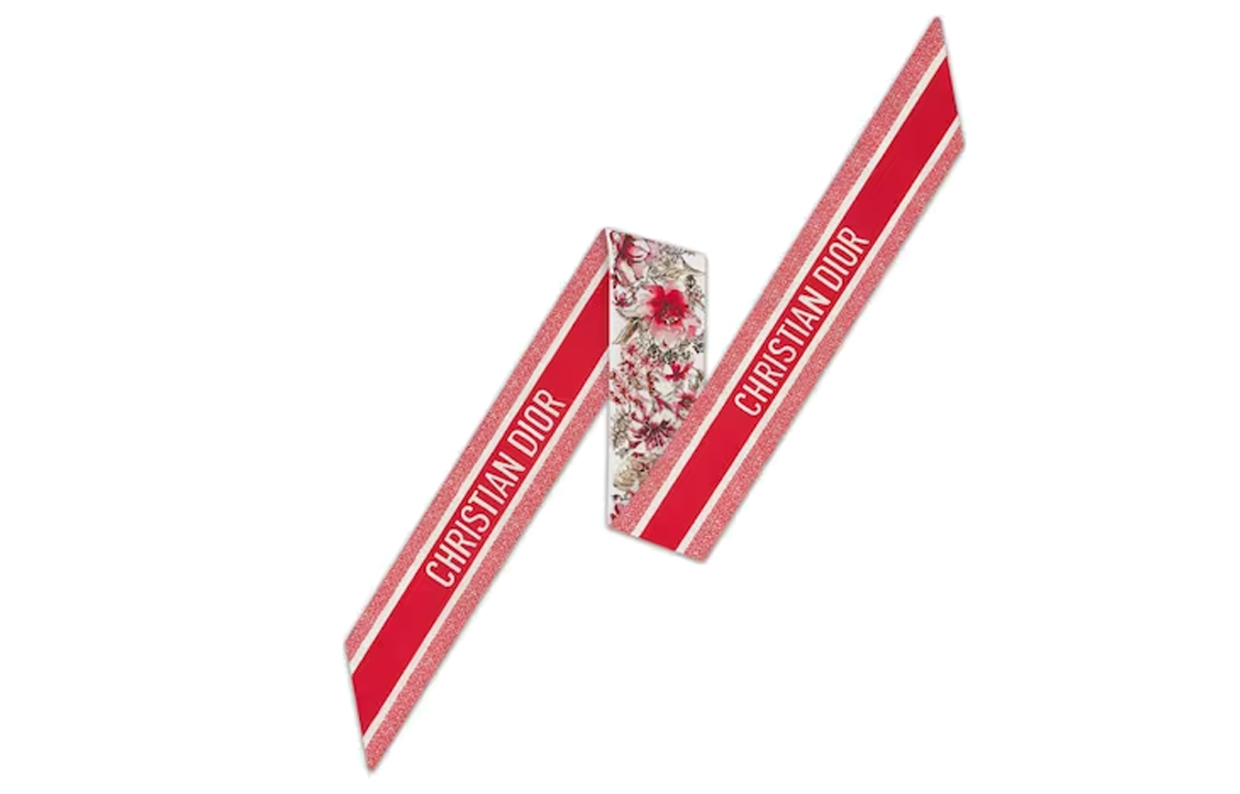 (Women) DIOR  Mitzah Floral Pattern Silk Scarf - White. 24FCO106I606-C316 圖 3