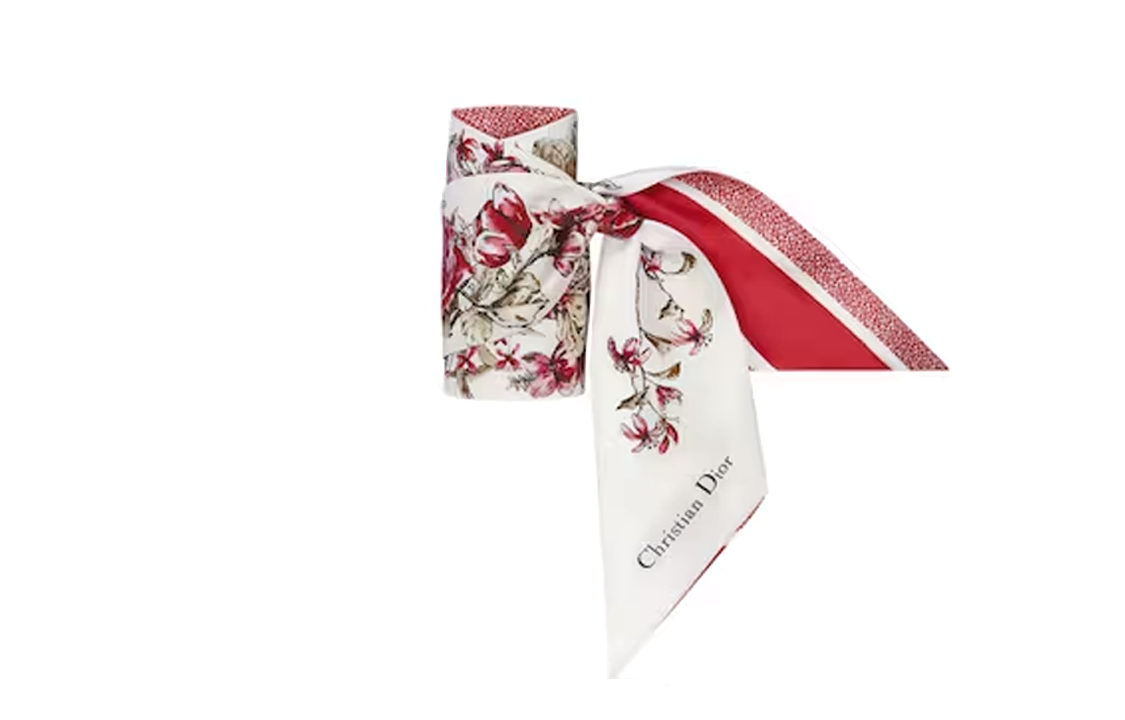 (Women) DIOR  Mitzah Floral Pattern Silk Scarf - White. 24FCO106I606-C316 圖 4