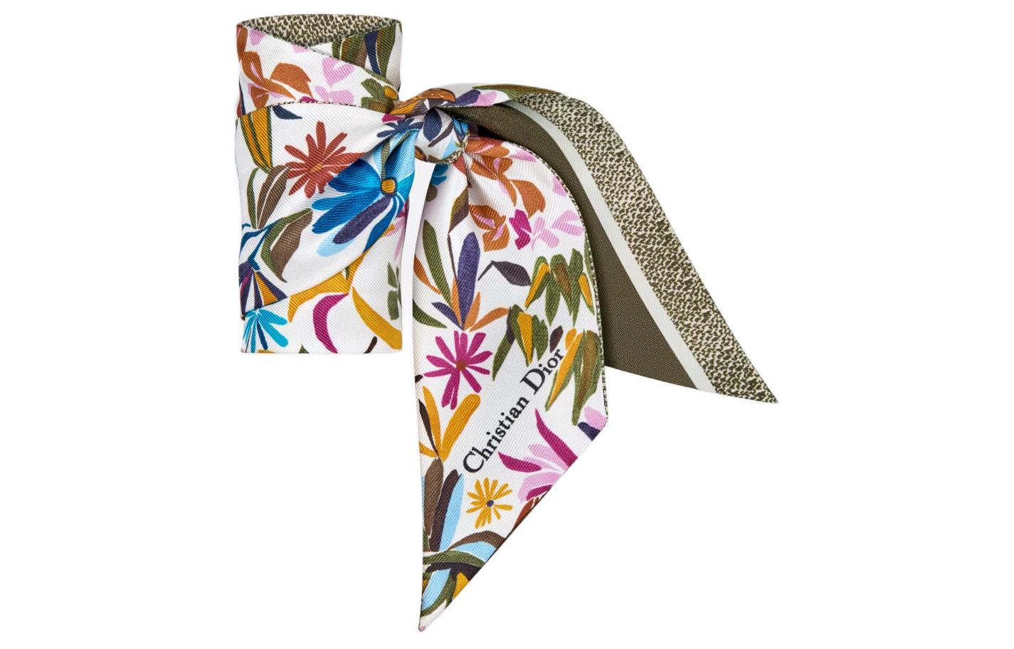 (Women) DIOR  Multicolor Silk Scarf with Letter Logo 41FAN106I602C972 圖 4