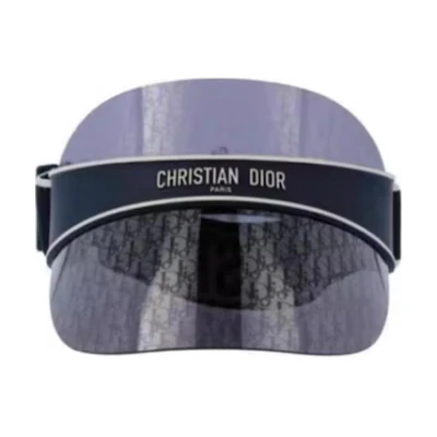 (Women) Dior Navy Blue Acetate Sun Hat with Logo Print. DIORCLUBV1U31b8