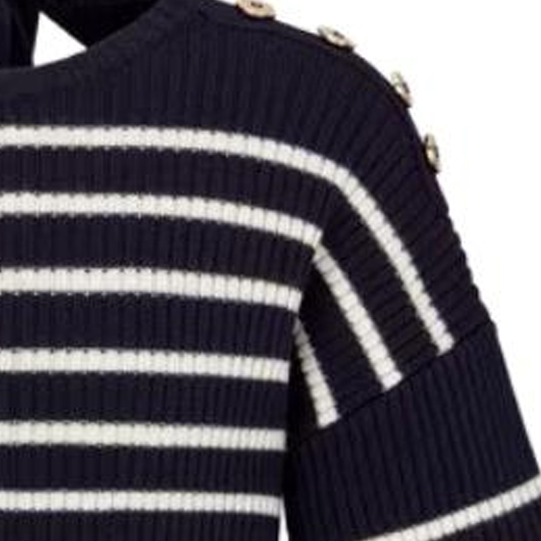 (Women) DIOR  Navy Blue Colorblock Striped Knit Short-Sleeve T-Shirt 344S02AM233-X5825 圖 7