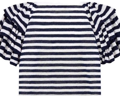 (Women) Dior Navy Blue Striped Embroidered Logo Crewneck Tee SS23. 324S13BM704-X0883 Sizing (Women) Dior Navy Blue Striped Embroidered Logo Crewneck Tee SS23. 324S13BM704-X0883