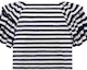 Sizing (Women) Dior Navy Blue Striped Embroidered Logo Crewneck Tee SS23. 324S13BM704-X0883