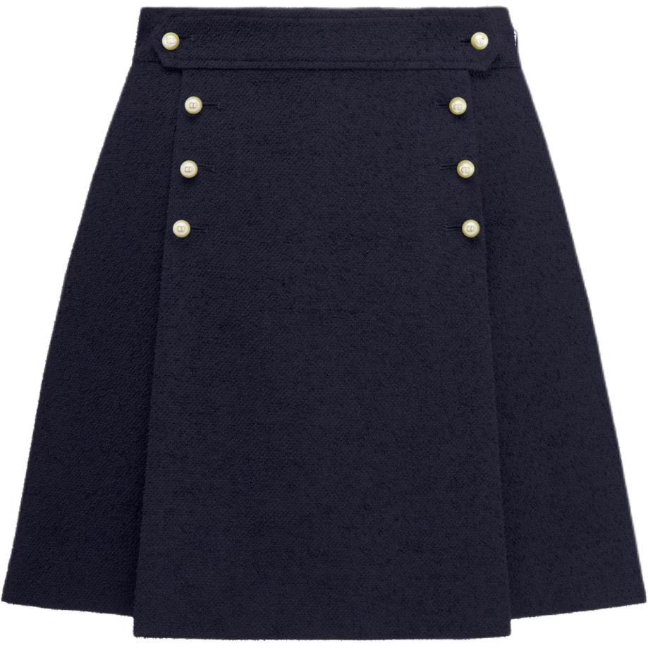 (Women) DIOR  Navy High-Waist Miniskirt with Removable Sailor Panel. 441J26A1761X5640
