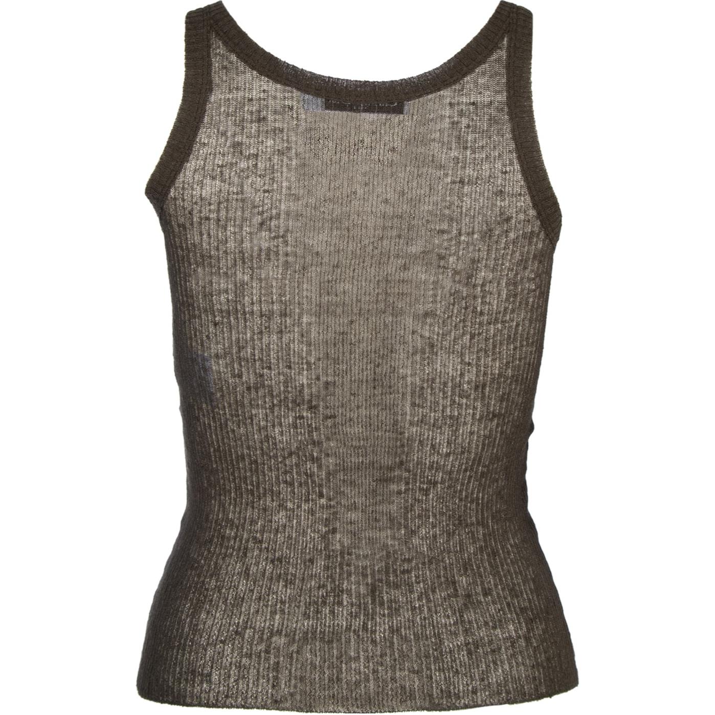 Lookbook (Women) DIOR  Olive Green Sleeveless Slim-Fit Crew Neck Tank Top 414T08BM705-X6667