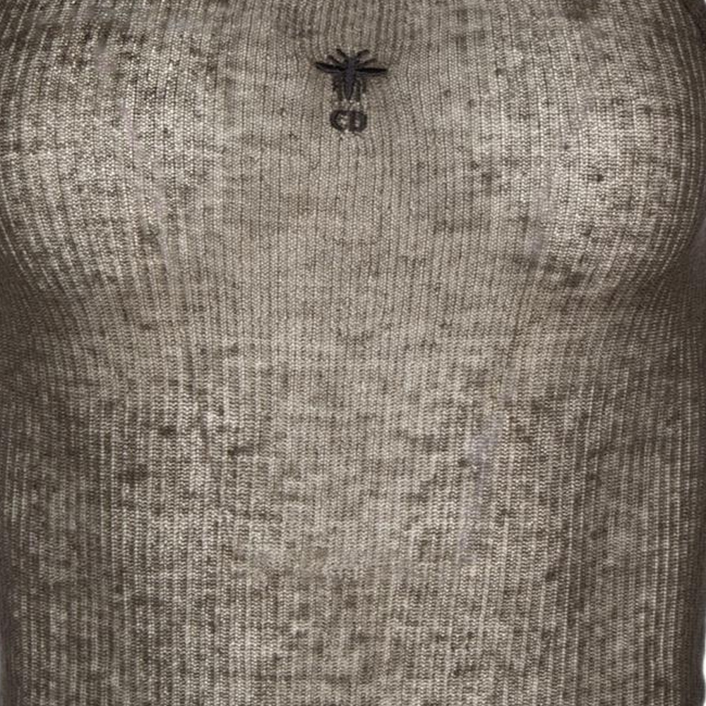 Purchase (Women) DIOR  Olive Green Sleeveless Slim-Fit Crew Neck Tank Top 414T08BM705-X6667