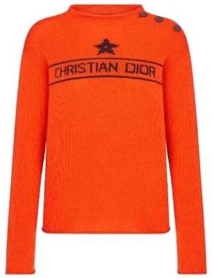 (W) DIOR Sweater Orange Crewneck dengan Bordir Huruf. 244S94ST054-X2525 Order (W) DIOR Sweater Orange Crewneck dengan Bordir Huruf. 244S94ST054-X2525