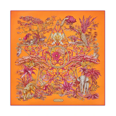 (Women) Dior Orange Silk Scarf - Stylish and Comfortable 34YAN090I607-C240