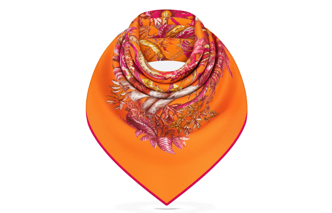 Lookbook (W) 디올 오렌지 실크 스카프 - 세련되고 편안한 스타일 34YAN090I607-C240