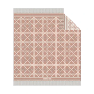 (Women) DIOR Pink Jacquard Graphic Pattern Fringe Shawl. 31CAN350I002-C420
