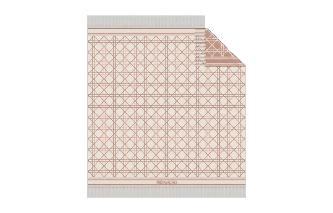 (Women) DIOR  Pink Jacquard Graphic Pattern Fringe Shawl. 31CAN350I002-C420 圖 3