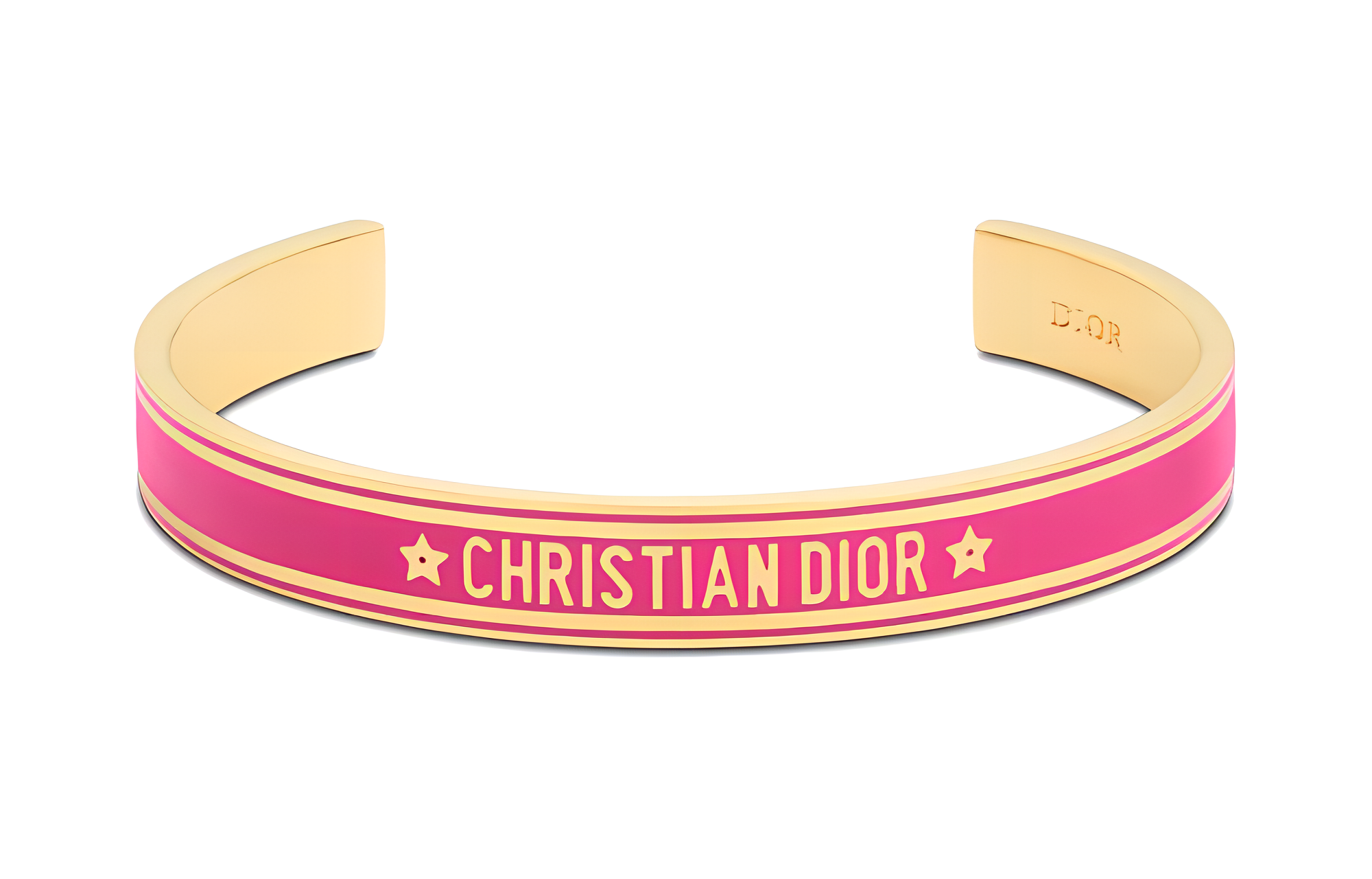 (Women) DIOR  Pink Metal Bracelet with Letter Embellishment. B1650ODELQ-D35P