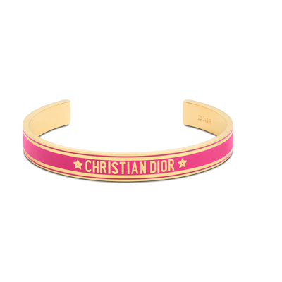 (Women) DIOR Pink Metal Bracelet with Letter Embellishment. B1650ODELQ-D35P