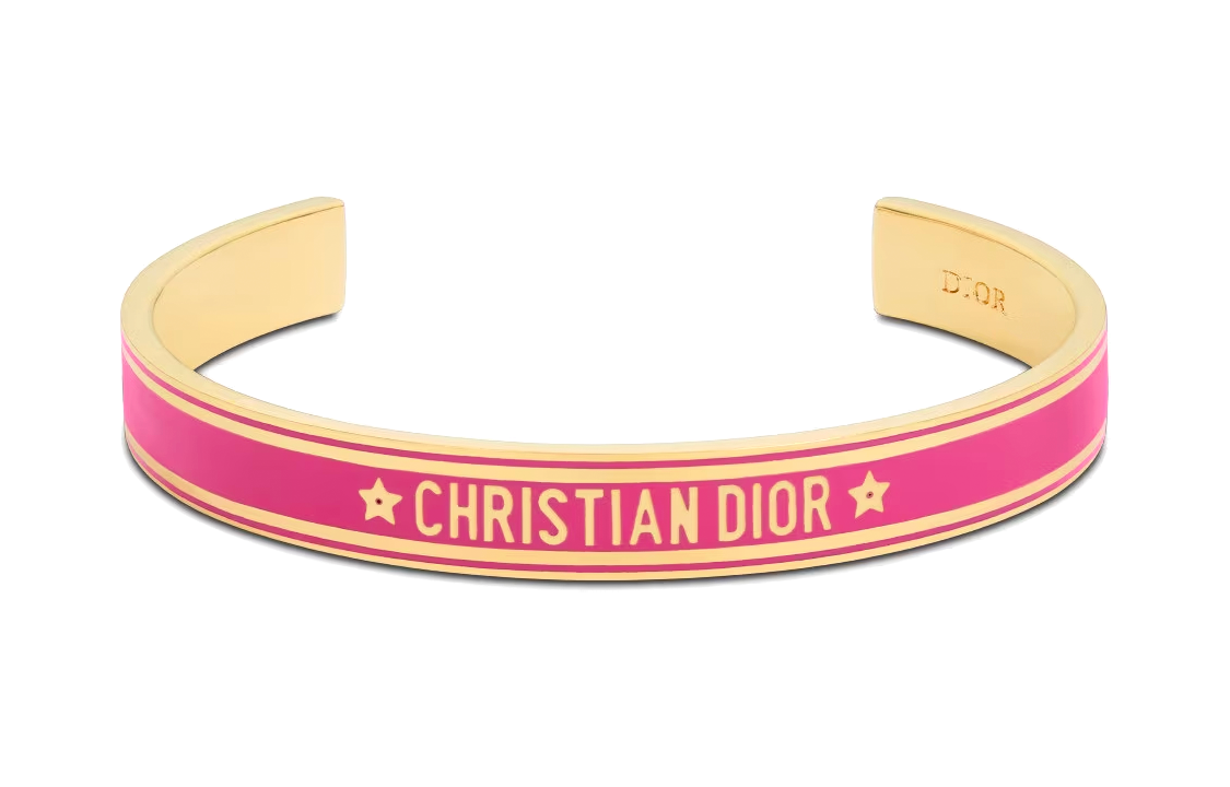 Order (W) 디올 핑크 메탈 팔찌 레터 장식. B1650ODELQ-D35P