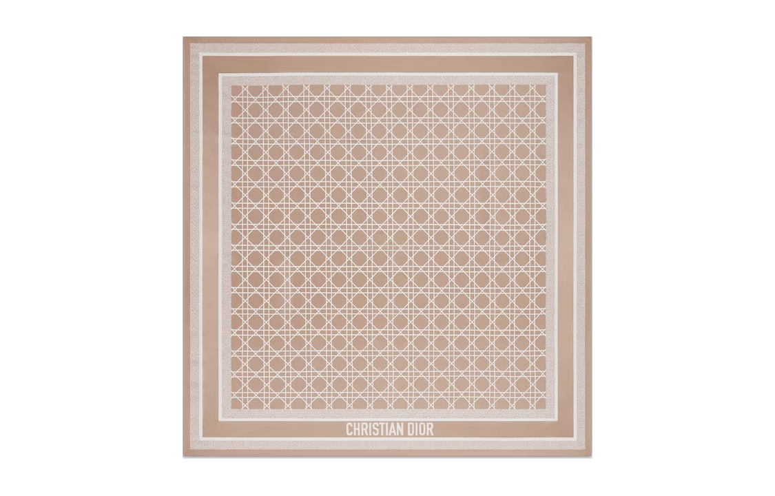 (Women) DIOR  Pink Silk Scarf with Twill Cannage Pattern Design. 35CAN090I607-C420