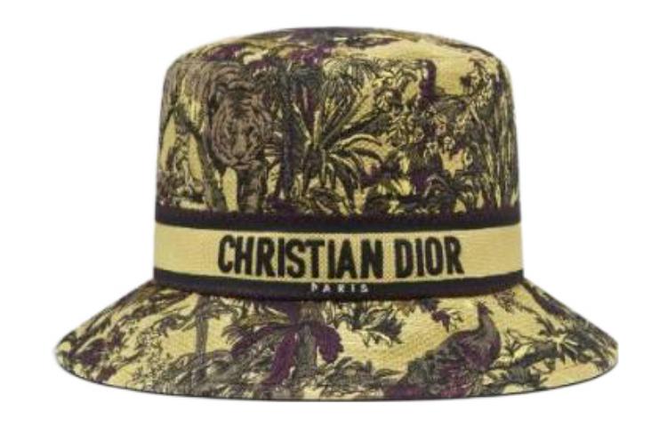 (Women) DIOR  Plant Print Bucket Hat with UV Protection - Multicolor. 34TDV923X132C200